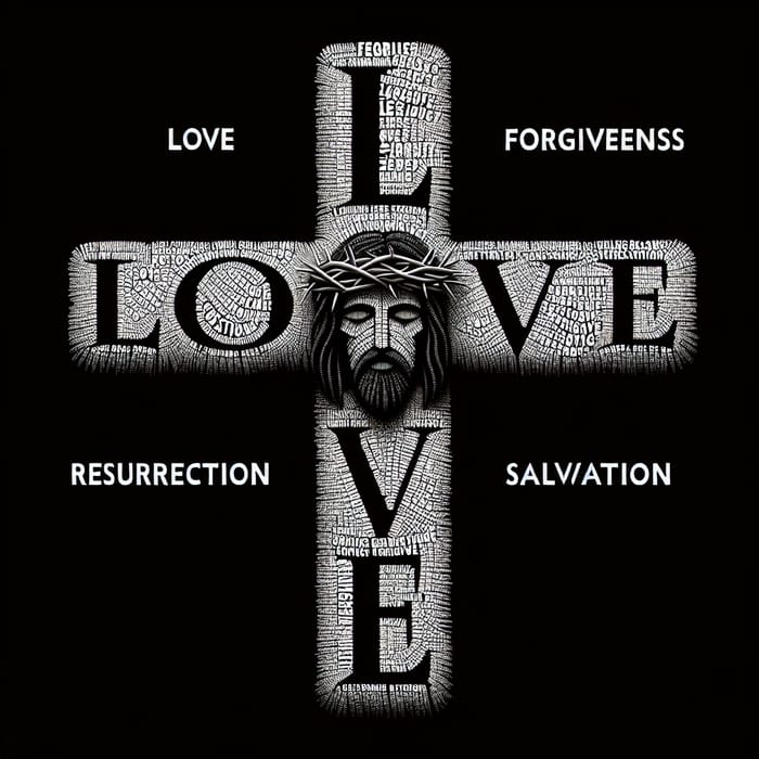 Artistic Cross Representing Love, Forgiveness, Resurrection & Salvation