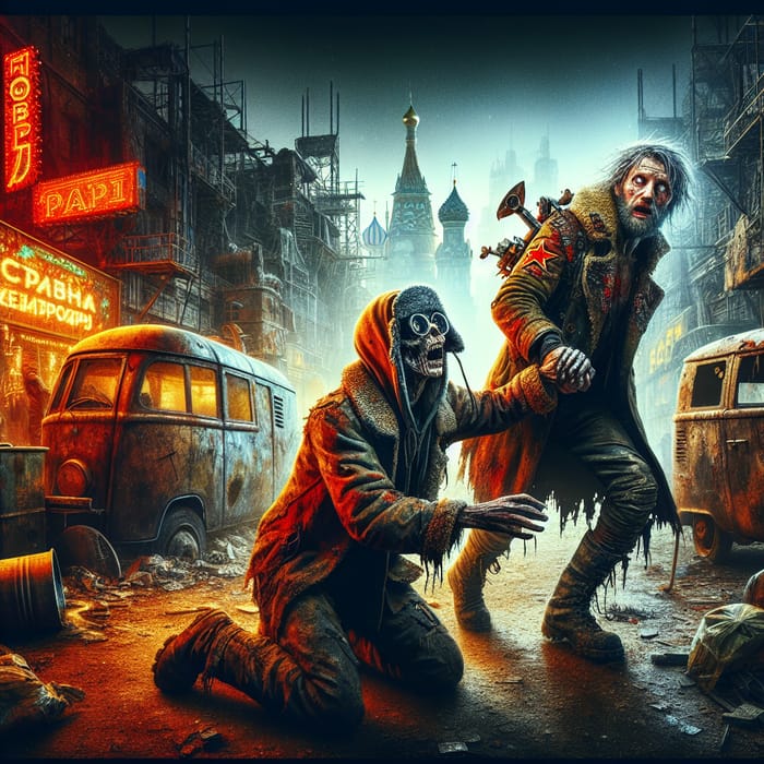Mad Max and Zombie Beggar: Soviet-Era Steampunk Apocalypse