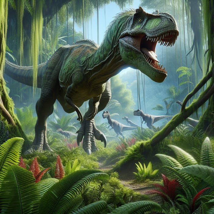 Prehistoric Dinosaur in Primeval Jungle