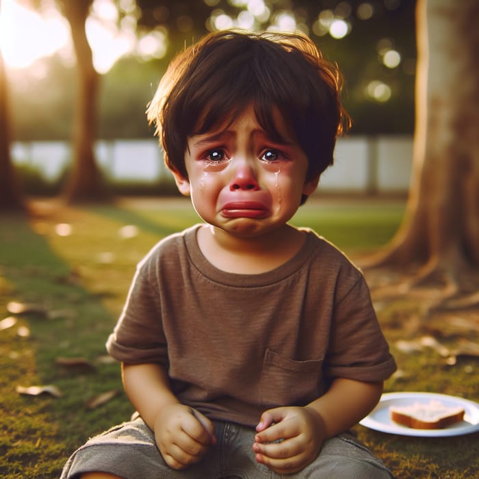 A Young Boy Crying Under a Tree | Emotional Scene