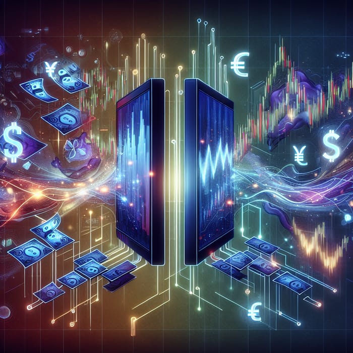 Copy Trading in Cyberpunk Aura | Financial Market Graphs