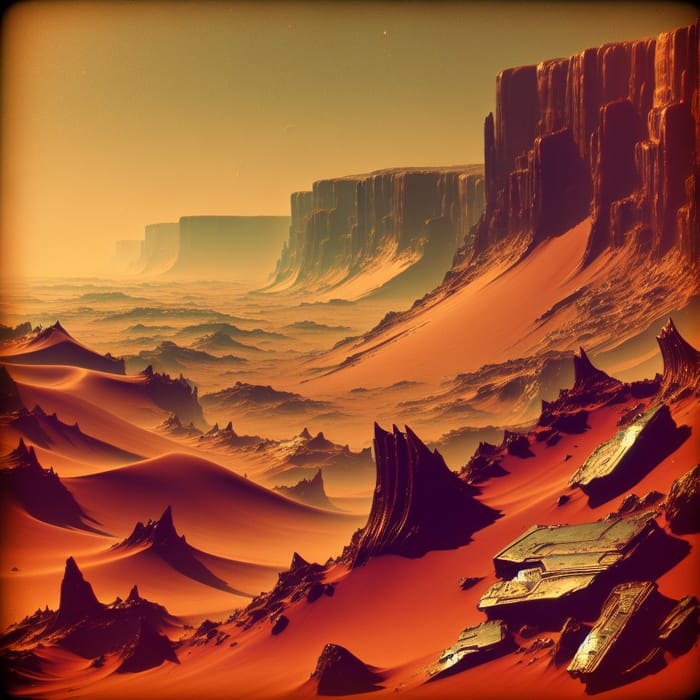 Reddish Alien Landscape on Dune-style Terrain