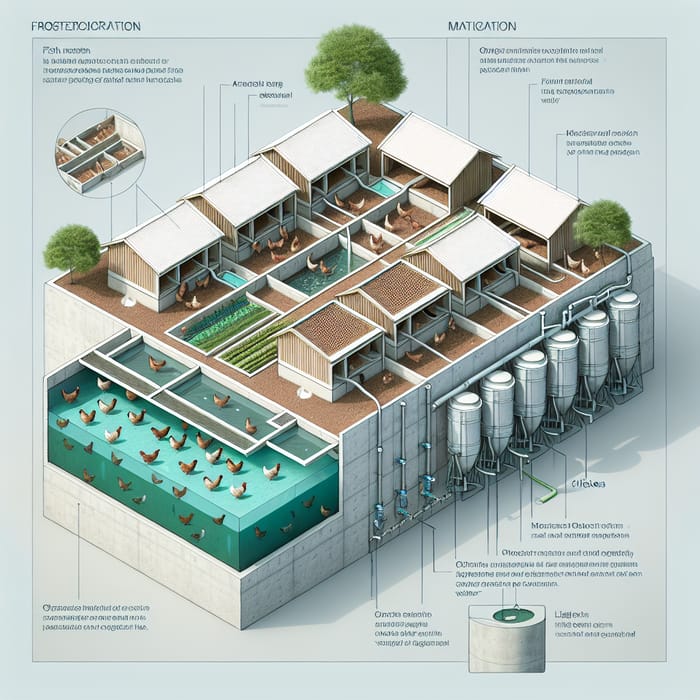 Sustainable Farm Design: 6 Chicken Houses, Fish Ponds & Waste Water  Management, AI Art Generator