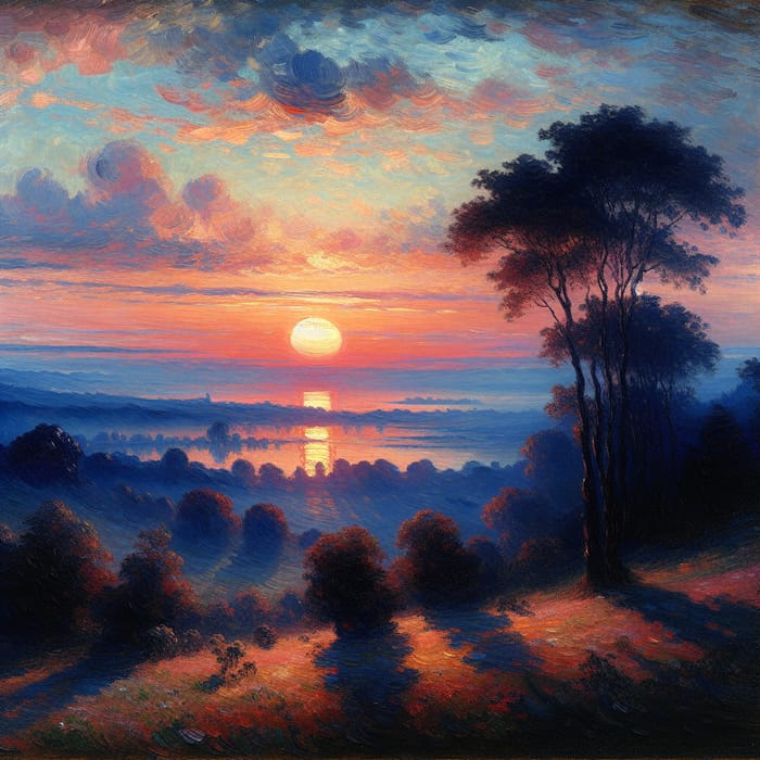 Breathtaking Sunrise in Impressionist Style