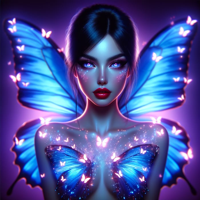 Enchanting Butterfly Fairy: Ethereal Solo Portrait in High Quality