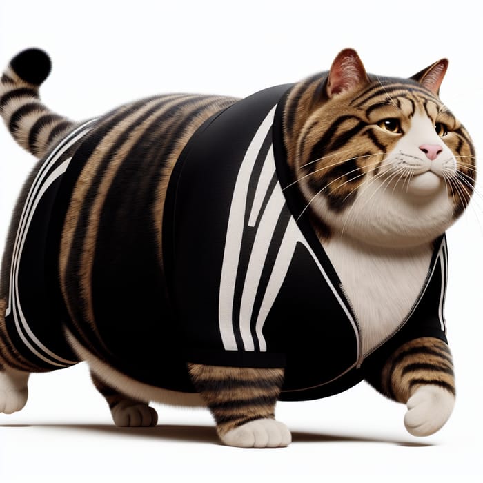 Garfield Cat in Black and White Adidas Costume - Animated Film Style