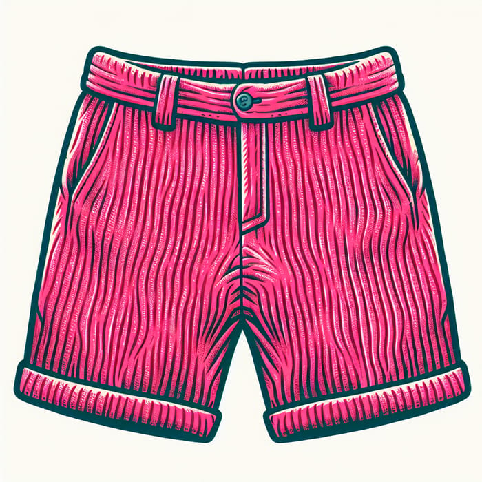 Short Pink Corduroy Shorts | Cartoonish Style