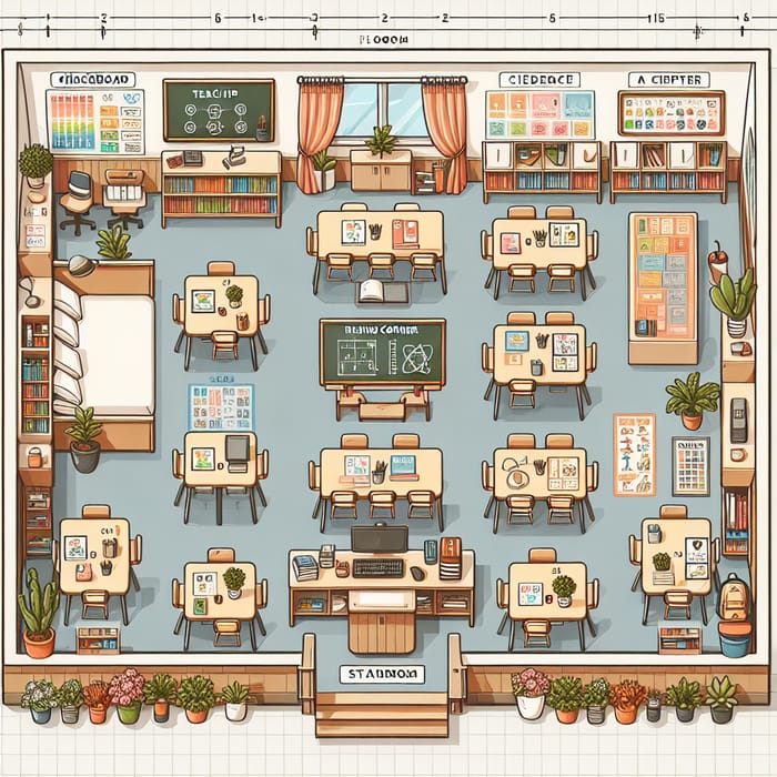 Classroom Floor Plan with Detailed Labels