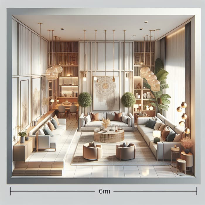 Architectural Living Room Design | Elegant Décor for 6*4m Space