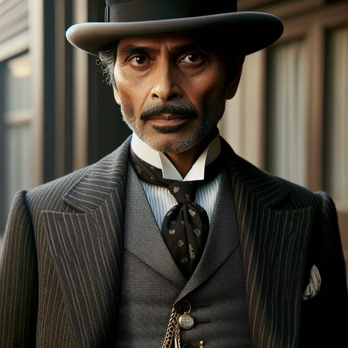Wild West Bank Principal in Bowler Hat - South Asian Male