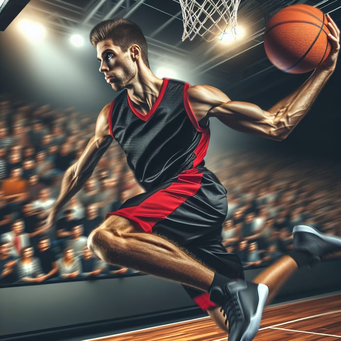 Jordan: Epic Slam Dunk Action by Tall Basketball Player