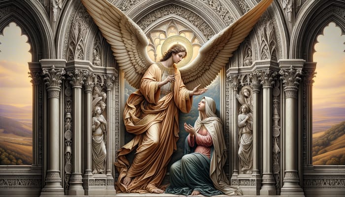 Gothic Archangel Gabriel Annunciation to Virgin Mary