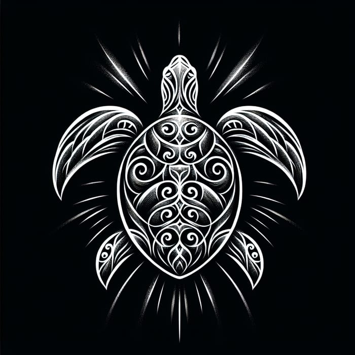 Polynesian Turtle Tattoo Design: Dynamic, Thin Lines, Light Beauty