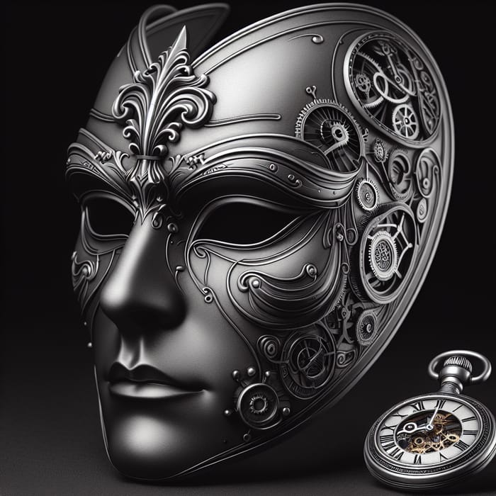 Modern Elegance: Angular Male Mask Design with Intricate Details
