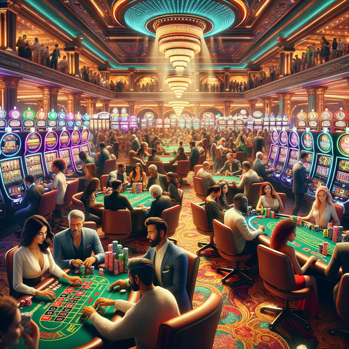 Diverse Casino Scene with Thrilling Games | Multicultural Gamers