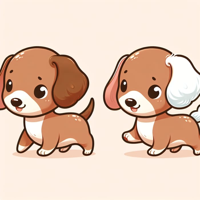 Cute Dachshund Puppy with White Ear Walking Adventure