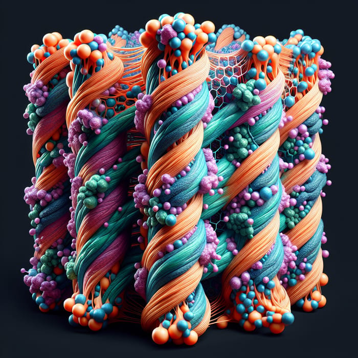 Detailed Visualization of Collagen - Protein Structure