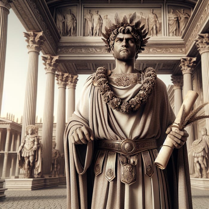 Caesar - Majestic Roman Leader in Vintage Setting