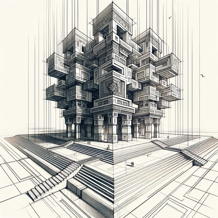 Surya White Two-Point Perspective Sketch
