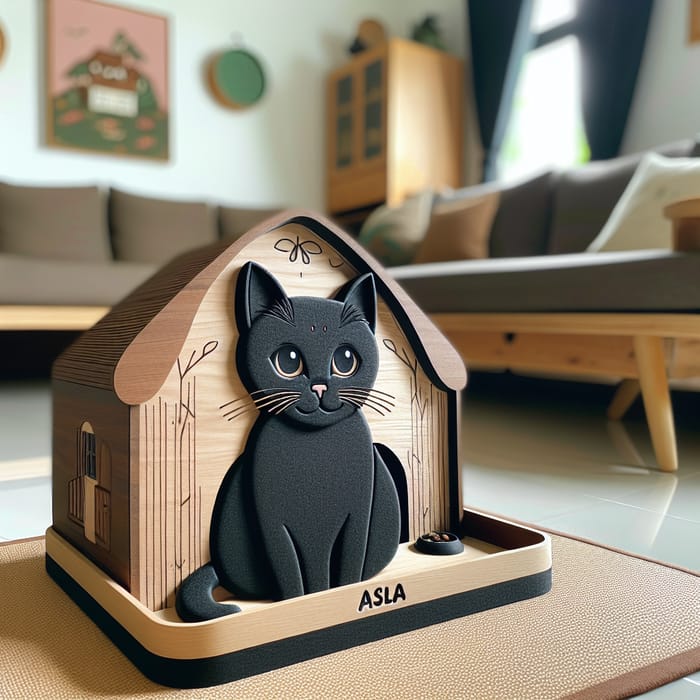 Asla the Black Cat in Cozy Home Setting
