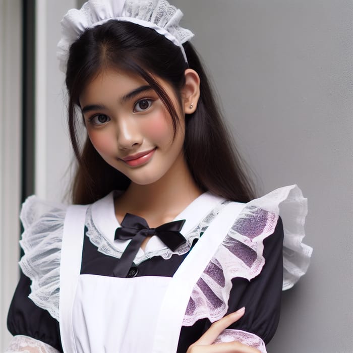 Young Maid Girl in Anime Dress | Elegant Image