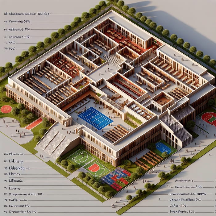 Efficient Academic Building Design for 200x100 Ft Land