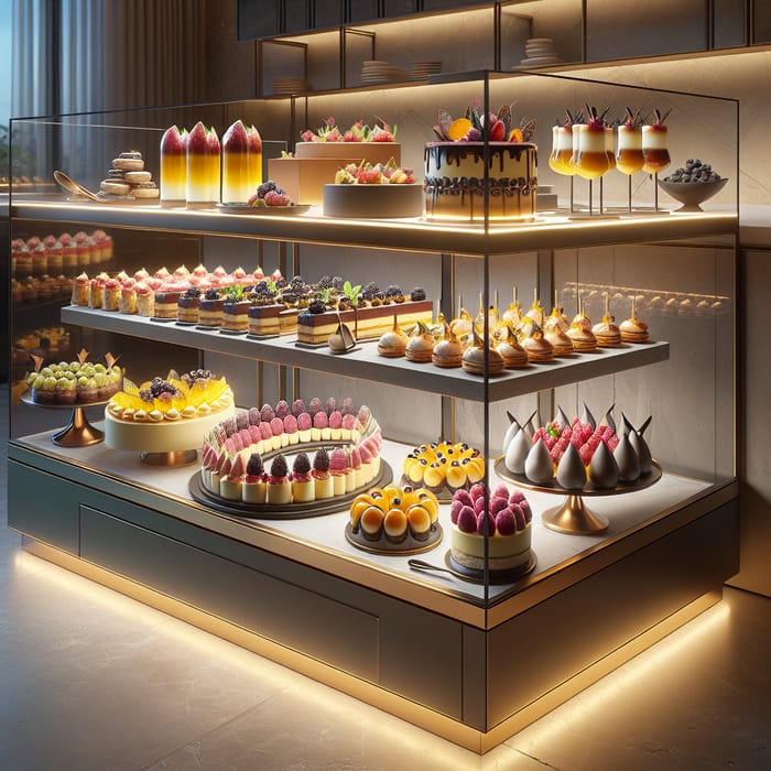 Delicious Desserts in Chic Modern Display