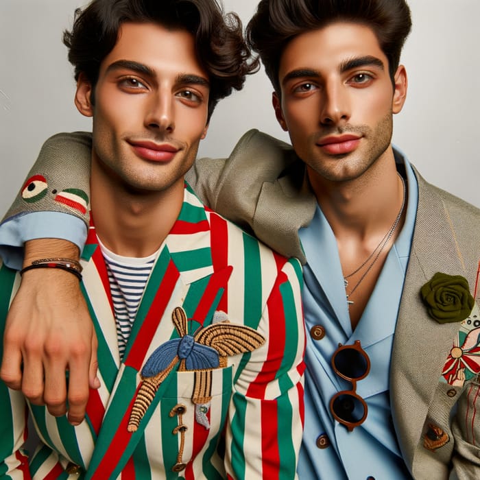 Young Italian Fashionistas in Tribeca: Stylish & Colorful Trendsetters