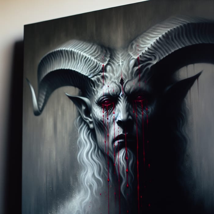 Mystical Baphomet Portrait with Sorrowful Expression