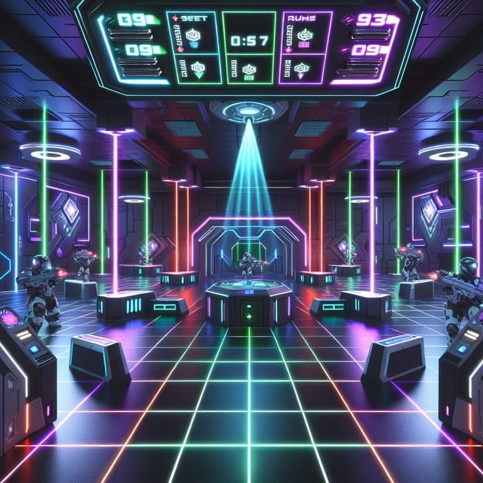 Futuristic Lasertag Arena Experience
