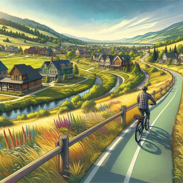 Charming Countryside Town with Grand Homes | Cycling in Idyllic Nature