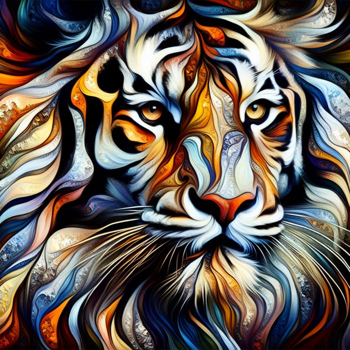 Bold Abstract Tiger Art | Captivating Colors & Dreamlike Textures