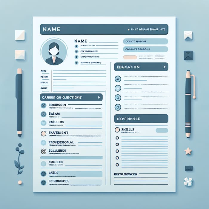 Professional Fillable Resume Template | Customizable CV Layout