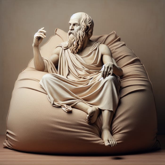 Socrates: Philosophical Sitting on a Comfortable Bean Bag