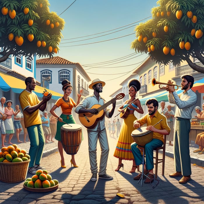 Colorful Brazilian Street Music Scene