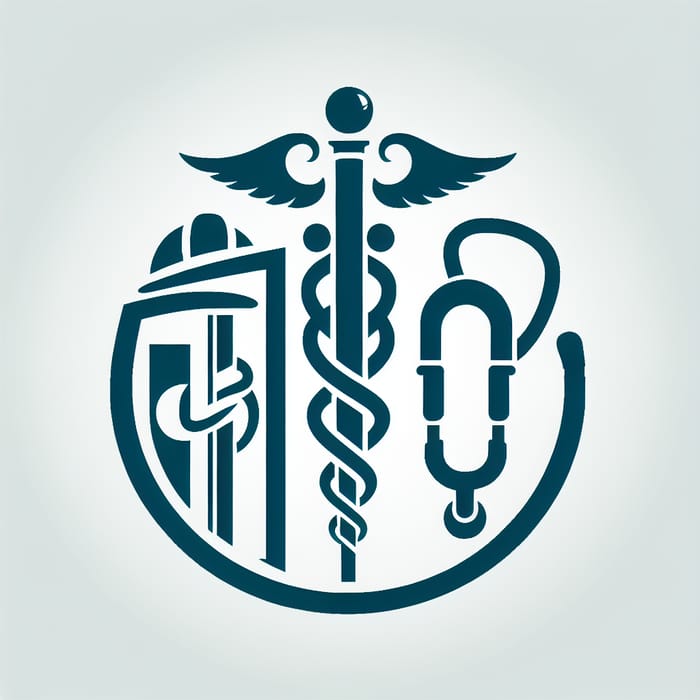 Occupational Health Logo: Asclepius, Construction, Healthcare