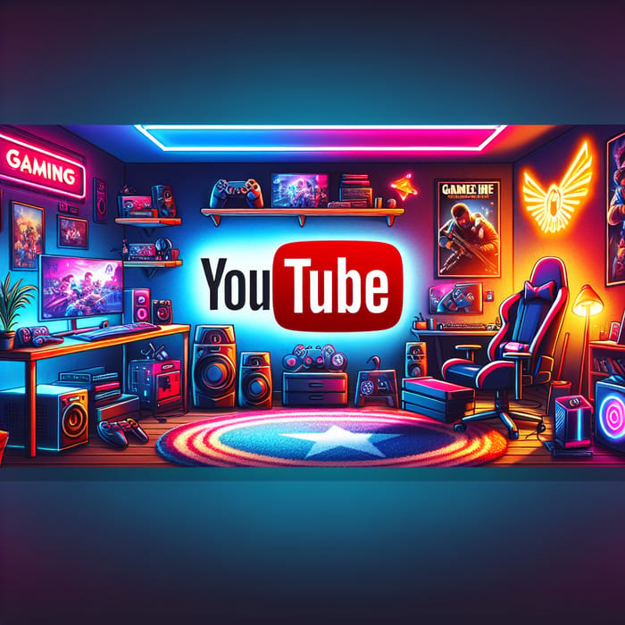 Bright Gaming Room YouTube Banner Design