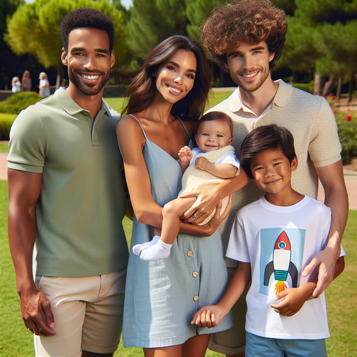 Diverse Family Enjoying Sunny Day | Outdoor Happiness