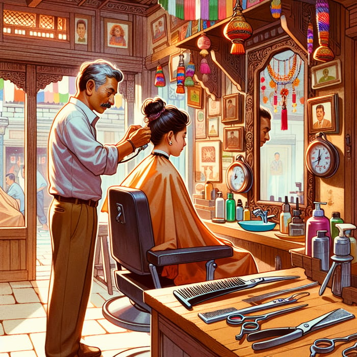 Authentic Nepali Haircut Experience with Traditional Tools