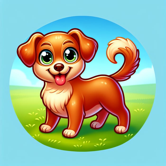 Friendly Dog with Wagging Tail | Colorful Medium-sized Pet