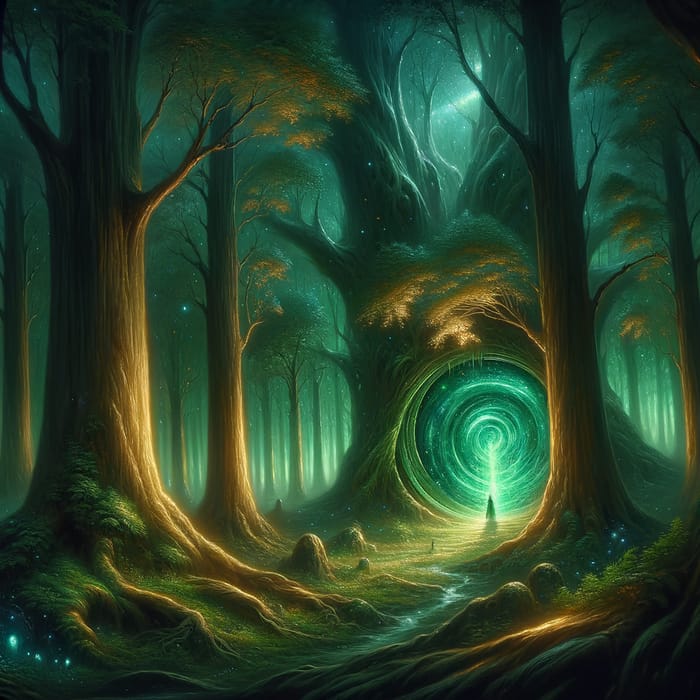 Enchanting Forest with Mysterious Portal