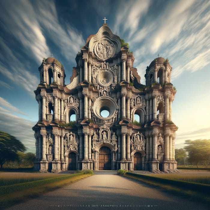Magnificent Earthquake Baroque Church in the Philippines