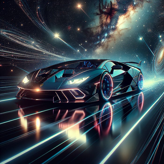 Lamborghini Racing Through Galaxy - Cosmic Speed Adventure