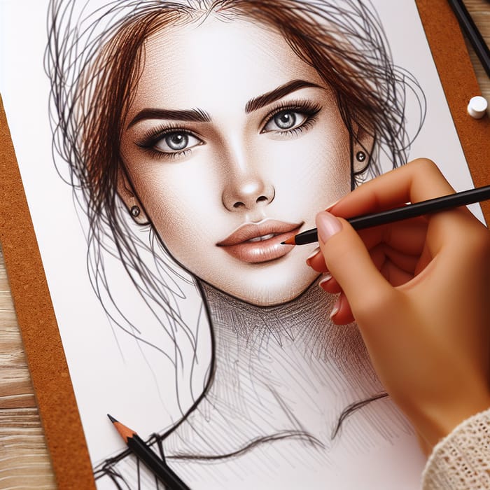 Beautiful lady sketch discount