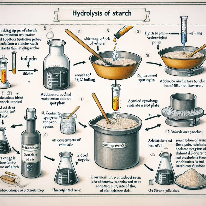 Hydrolysis of Starch: Detailed Schematic Diagram for Educational Demonstration