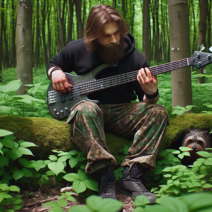 Woodland Bass Player: Musical Harmony in the Wild