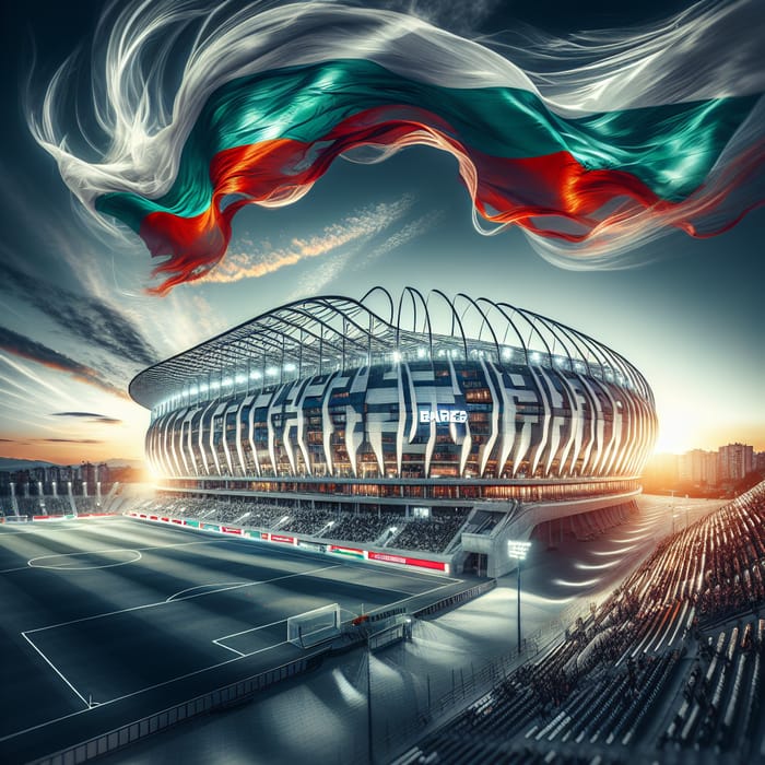 Breathtaking Ares Soccer Stadium | Bulgaria Flag View