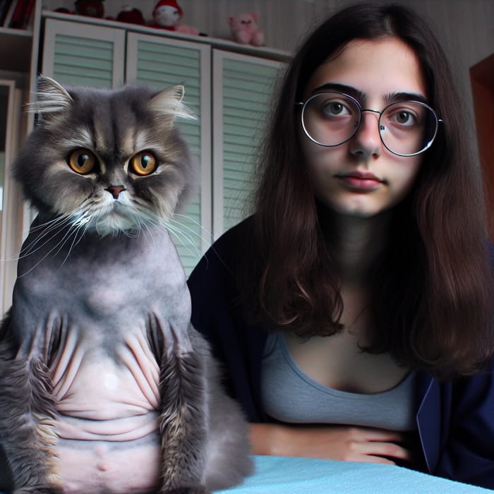 Startling Transformation: Human to Cat in Image