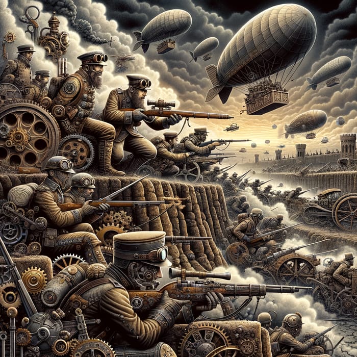 Steam Punk Battle | 1800's Battlefield Illustration