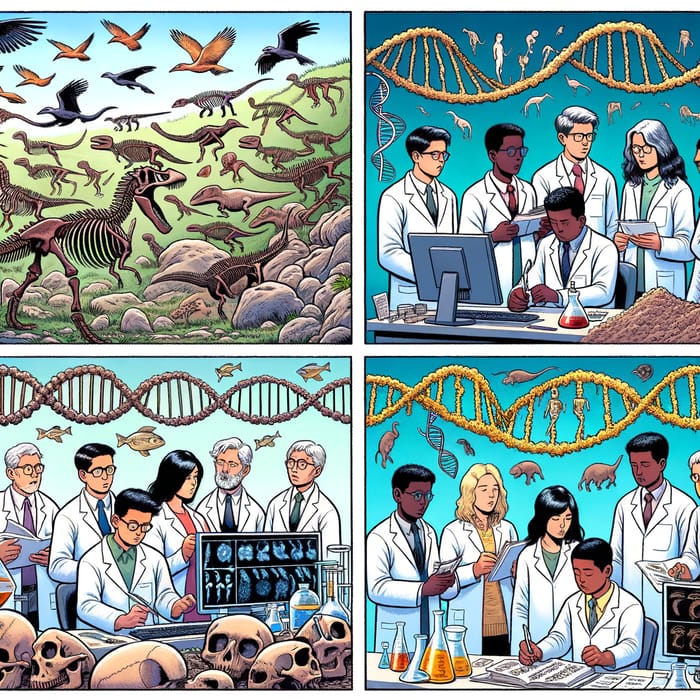 Evolution Evidence in Comic Strip: Fossils, Anatomy, Genetics